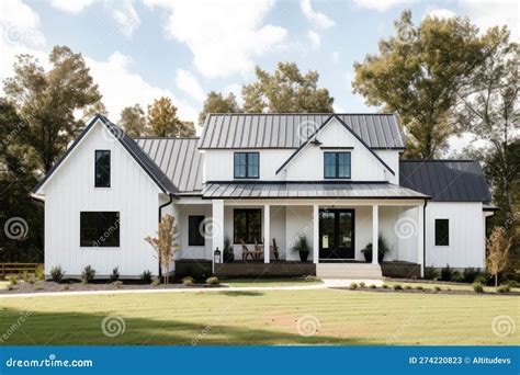 black and white metal house|white metal siding farmhouse.